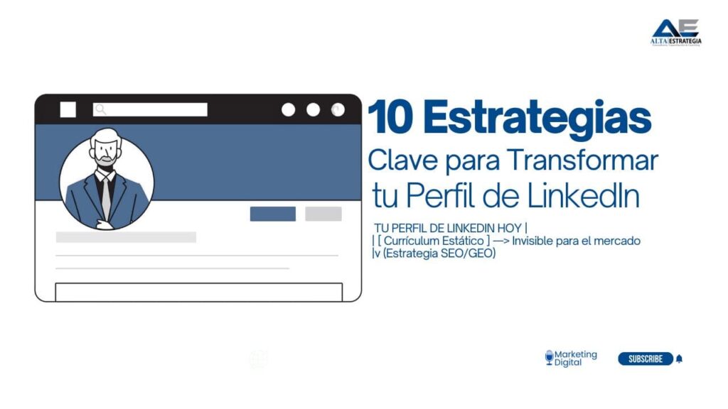 Gráfico instructivo sobre cómo optimizar tu perfil de linkedin pasando de un currículum estático a una página de conversión B2B.