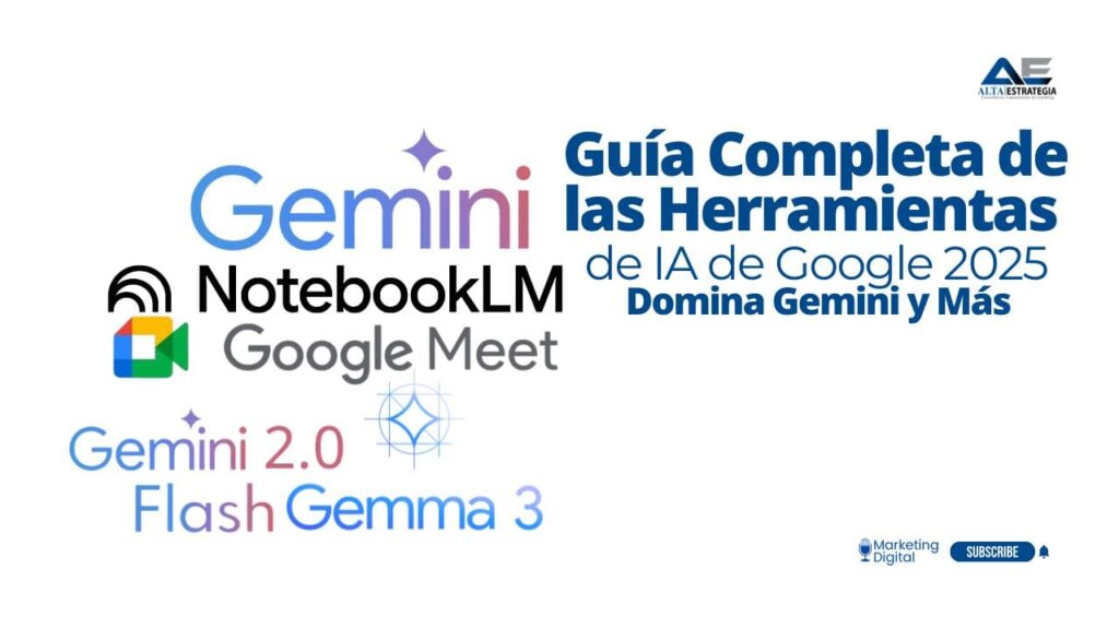 Ilustración conceptual del ecosistema de inteligencia artificial de Google en 2025, mostrando la integración de modelos como Gemini 2.5, Veo 3 y Gemma 3 en entornos creativos, empresariales y de desarrollo.