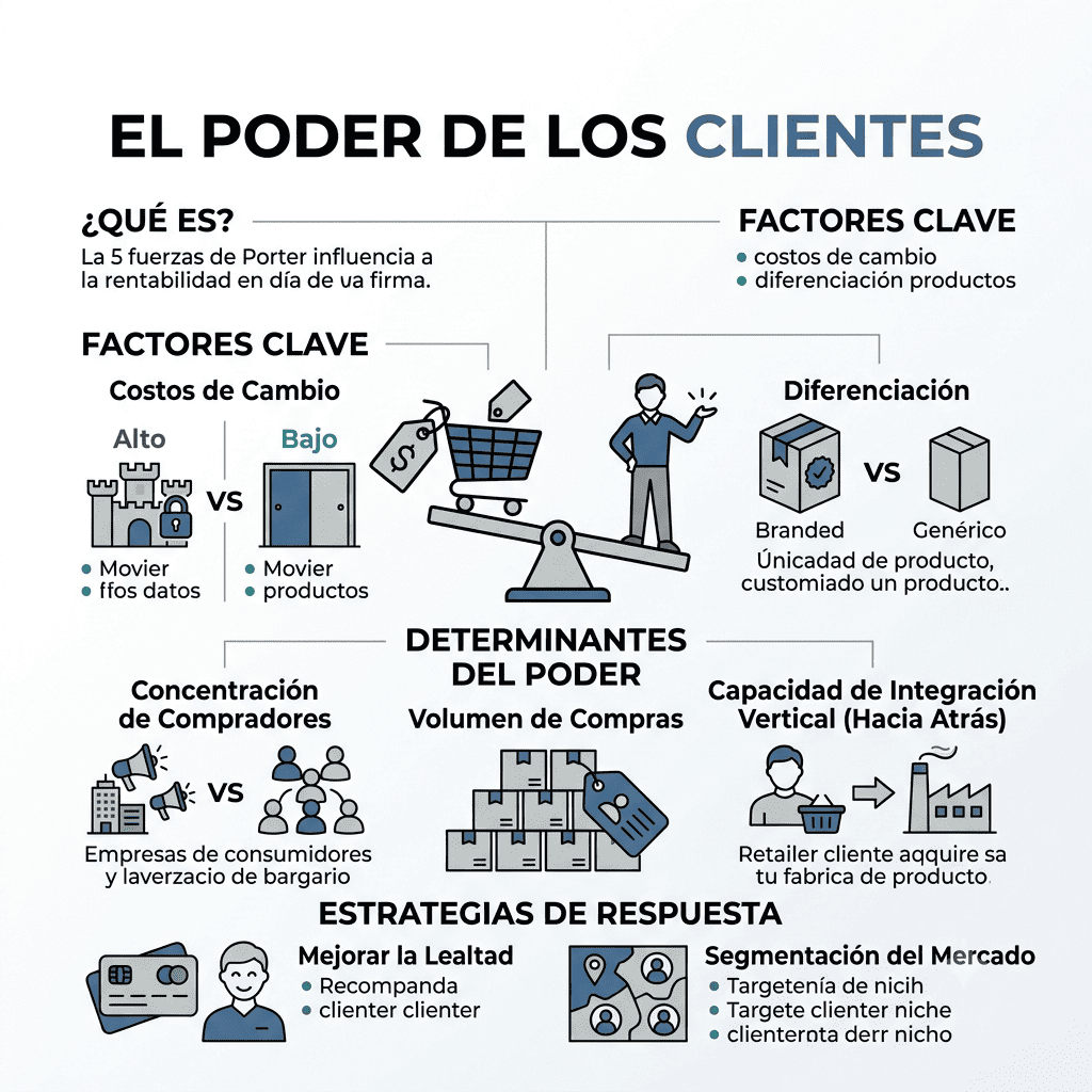 El Núcleo del Modelo de Porter: Rivalidad del Sector.
Primer plano de la sección central de una infografía sobre las 5 fuerzas de Porter. Se enfoca en un círculo titulado 'Rivalidad del Sector', que representa la intensidad competitiva entre las empresas existentes en un mercado. El icono muestra a dos figuras de negocios con flechas clashing, ilustrando la lucha por la cuota de mercado. Ideal para explicar la competencia directa y sus efectos en la rentabilidad.