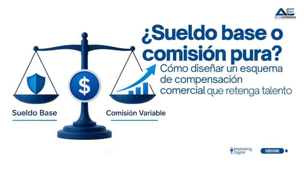 Infografía sobre la estructura de un esquema de compensación comercial para equipos de ventas B2B.